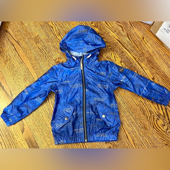Joules blue shark rain coat toddler size 3T - Picture 2 of 8